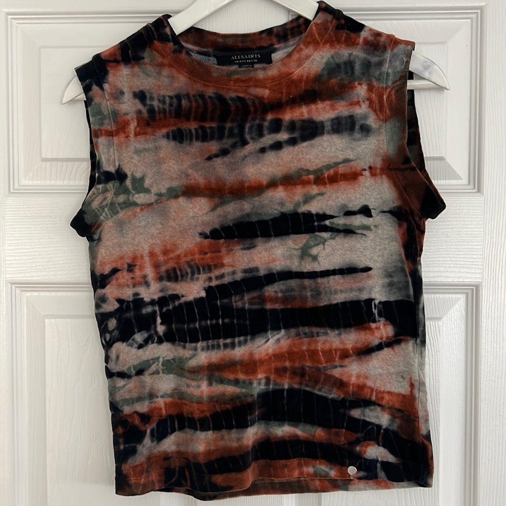 All Saints Tye-Dye Sleeveless Top